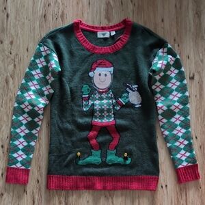 RETROD Elfie Selfie UGLY Christmas Sweater, Sz. Med